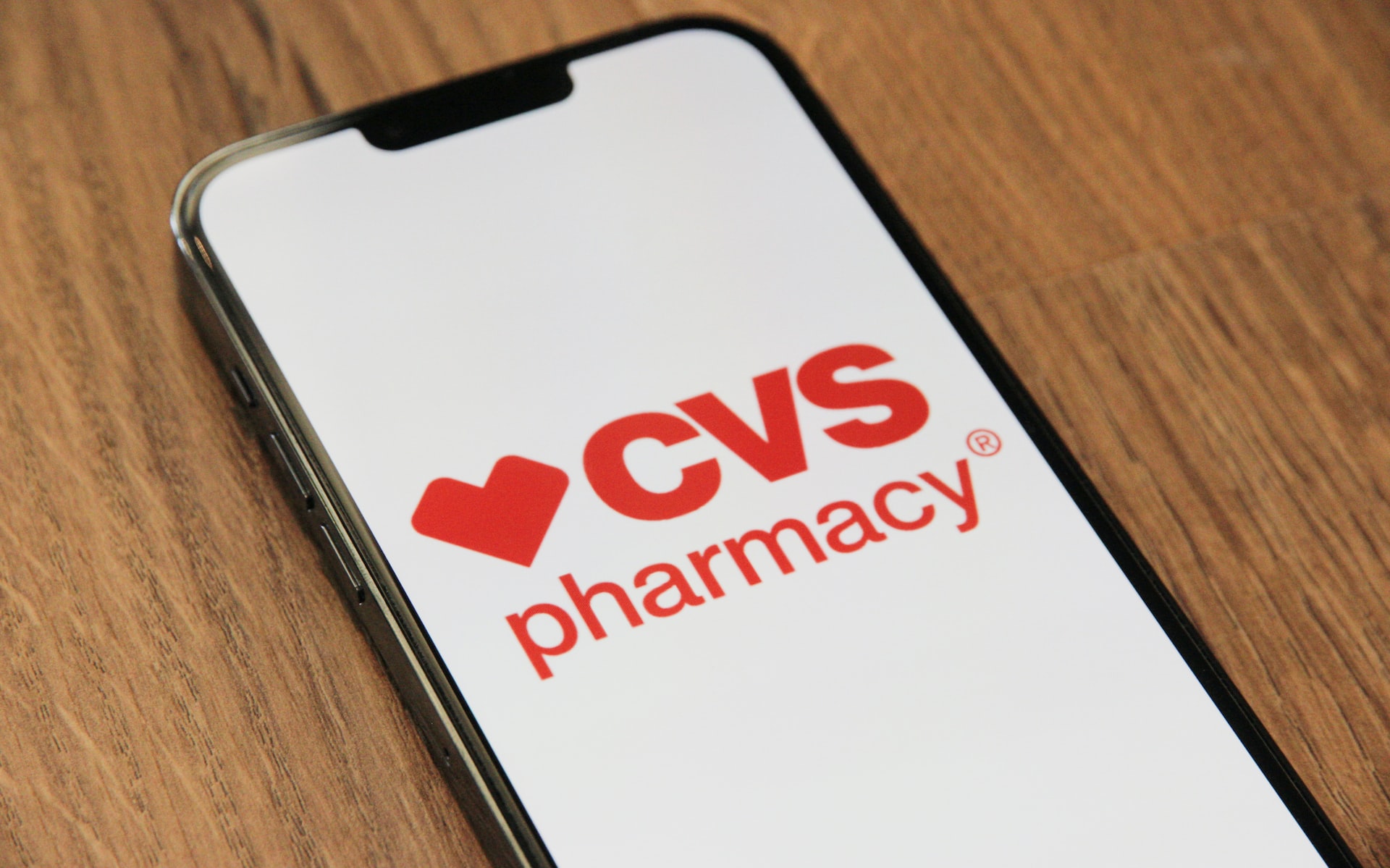 image of CVS pharmacy logo on a smartphone