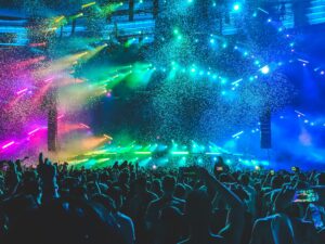 colorful lights and music festival
