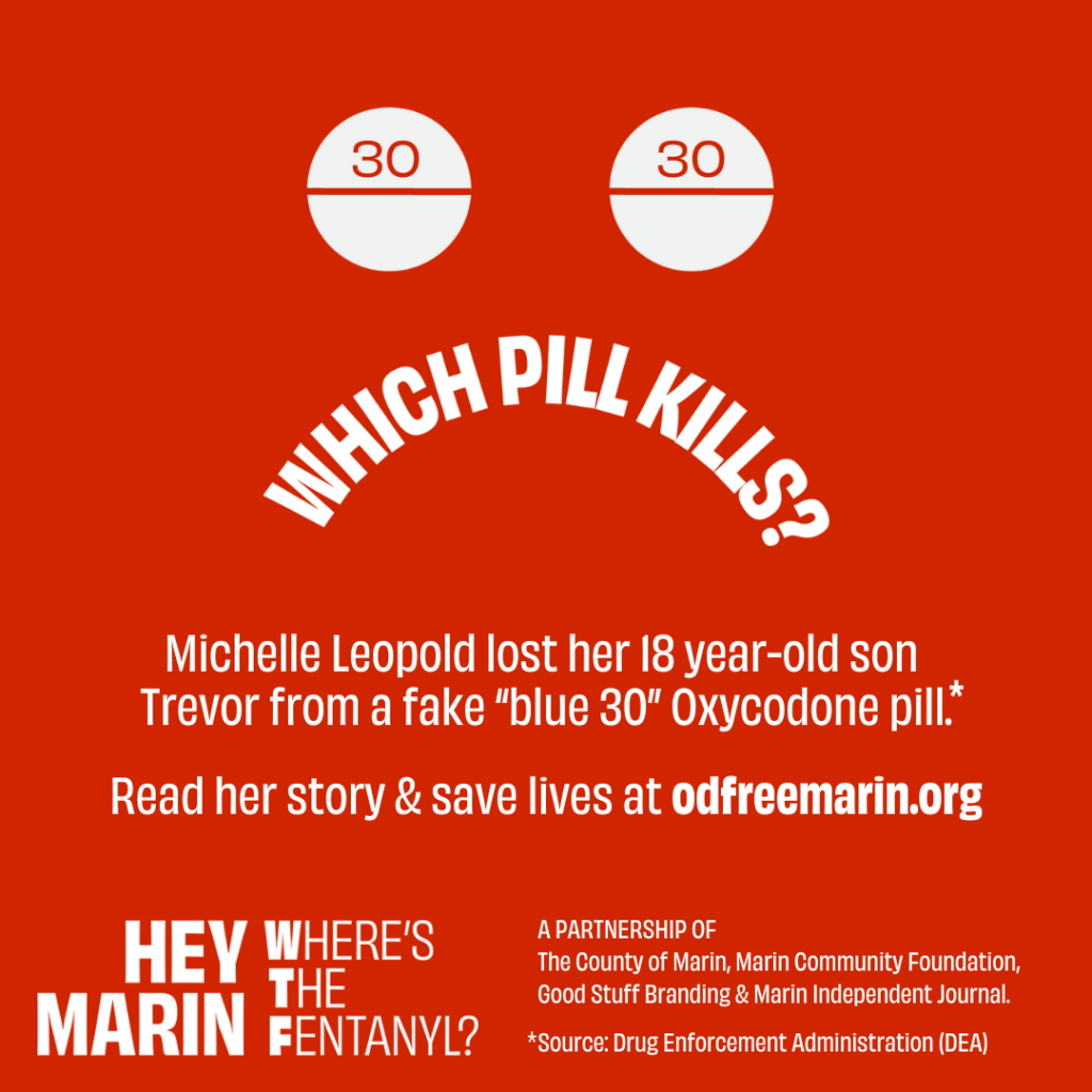 Which pill kills? Did you know? Counterfeit prescription pills look just like real pills. Except fake pills can be fatal. Michelle Leopold lost her18-year-old son Trevor from a fake “blue 30” oxycodone pill.
