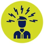 icon of a person with static or lightning emanating from their head