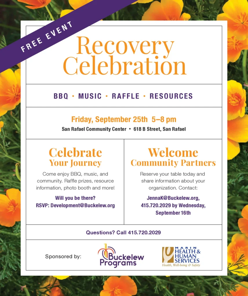 Event flyer for the Recovery celebration
